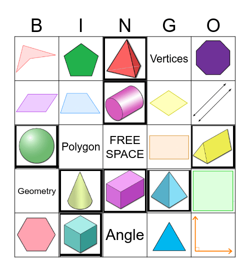 3rd Grade Geometry Review Bingo Card