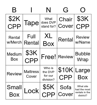 April : Level One Bingo Card