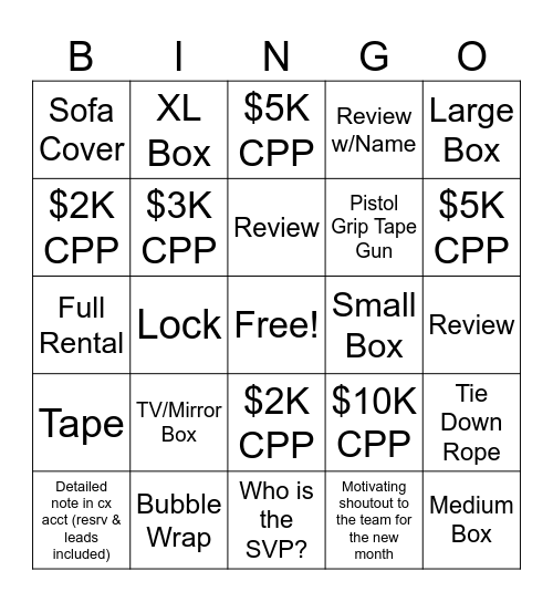 April : Level Two Bingo Card