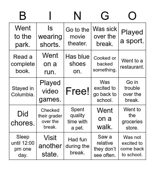 Find Someone Who… Bingo Card