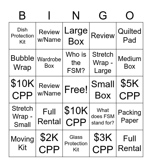 April : Level Three Bingo Card