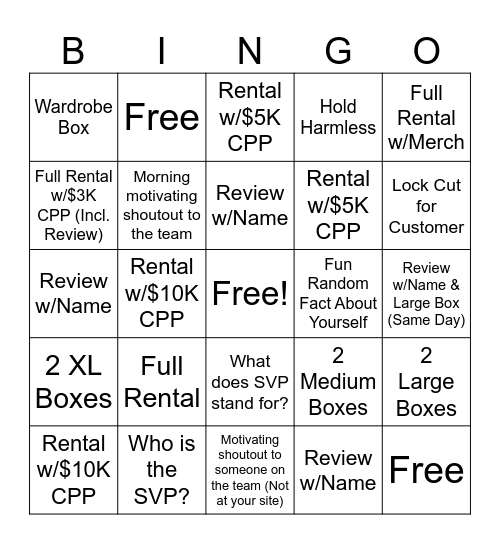 April : Level Four Bingo Card