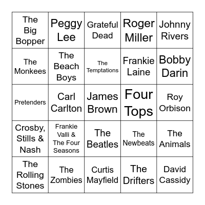 Game 1 Bingo Card