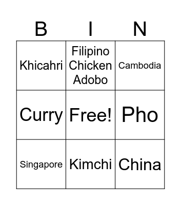 Asian American Pacific Islander Bingo Card