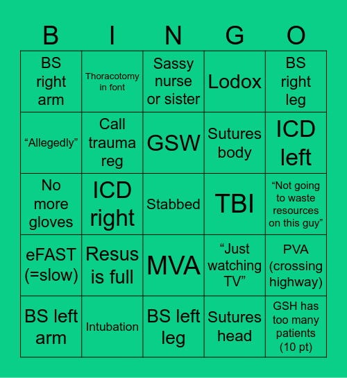 Kiss or Miss Bingo Card