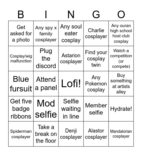 Lofi Bingo Momo 2024 Bingo Card