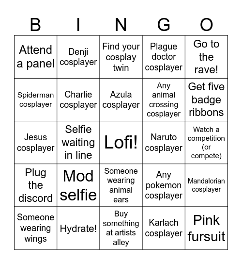 Lofi Bingo Momo 2024 Bingo Card