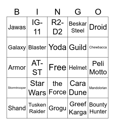 Damian's Birthday Bingo Card