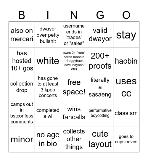 BST BINGO Card