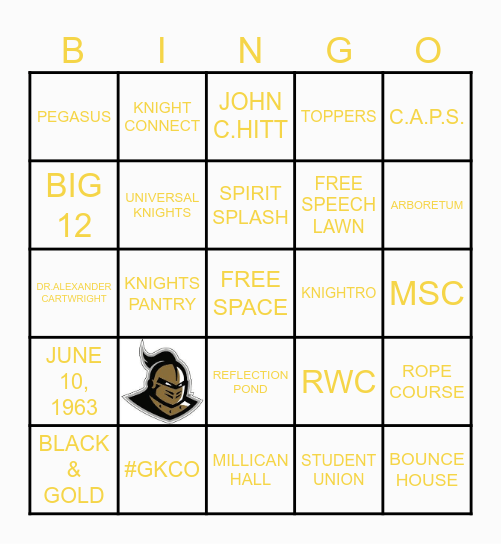 UCF BINGO Card