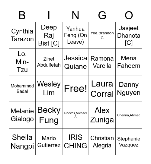 Monogram BINGO Card