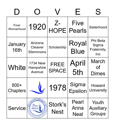 Ζ Φ Β  Bingo Card