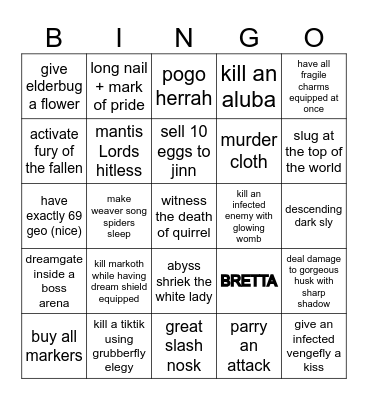Have fun rizzy Bingo Card