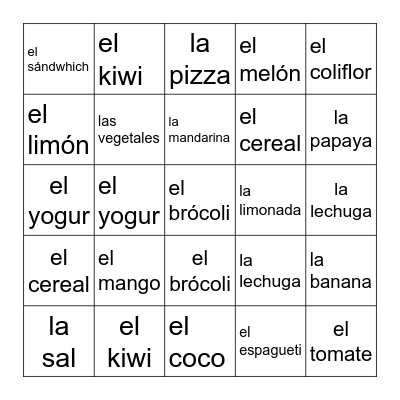 Lotería Bingo Card