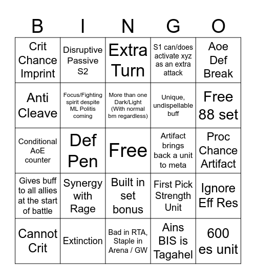 OVERLORD Collab Bingo Card