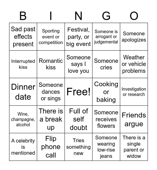 Movie Bingo Card