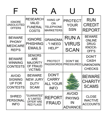 Evergreen Elder Concierge Bingo Card
