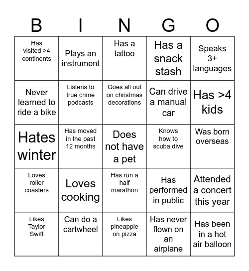 Coworker Bingo Card