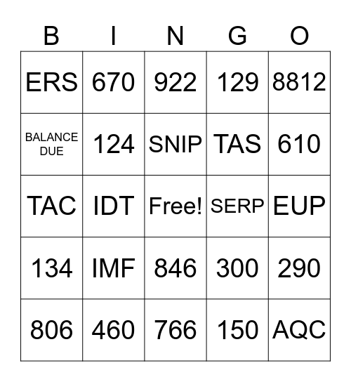 CSR BINGO Card