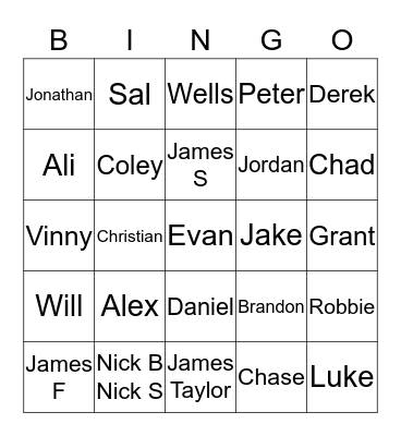 Bachelorette Jo Jo Bingo Card