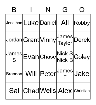 Bachelorette Jo Jo Bingo Card