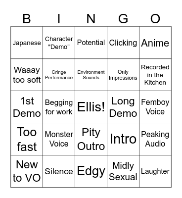 Ellis "Demos" Bingo Card
