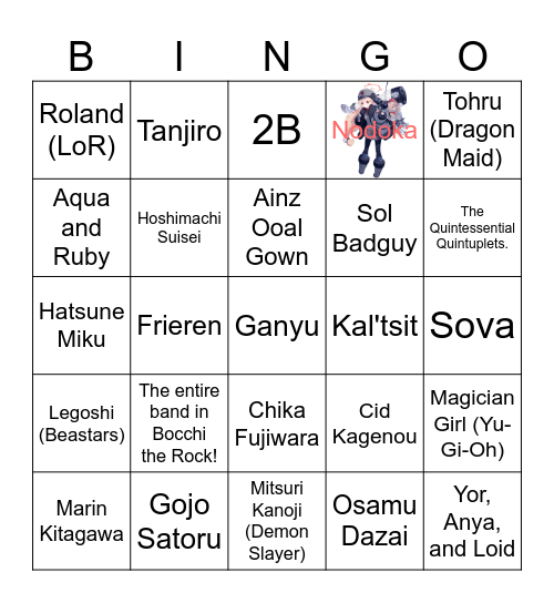 Momocon Bingo Card