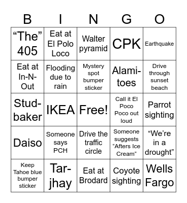 Long Beach Bingo Card