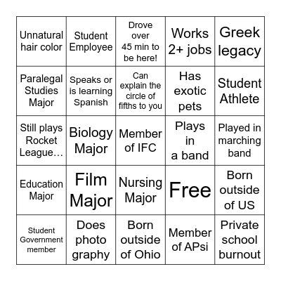 4/20 Birthday Bingo Card