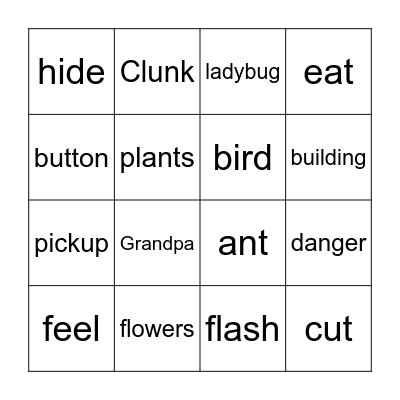 Danger! Bugs! Bingo Card
