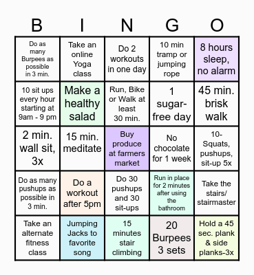 BRX Fitness Bingo Card 2 Bingo Card