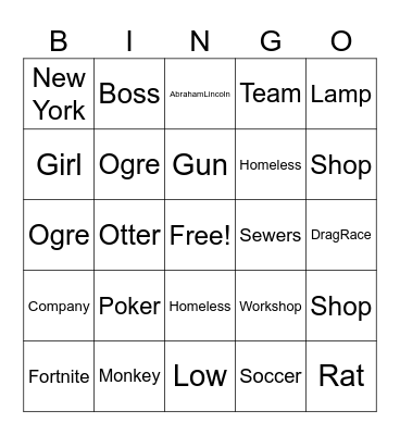 Infinite Craft Bingo Card