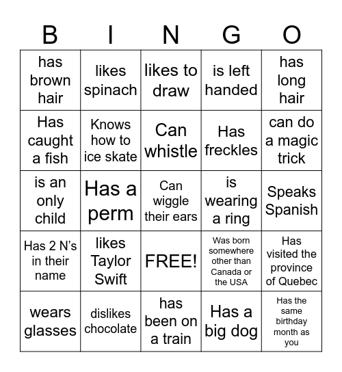 First Communion Get to Know You Bingo Card