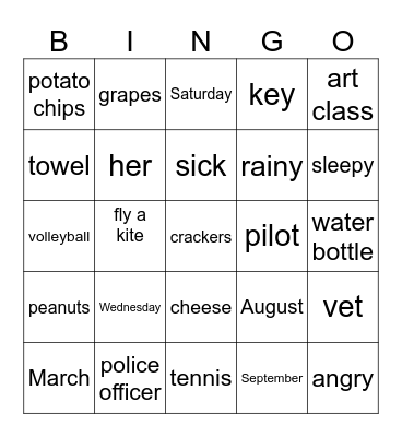 Bingo Card Bingo Card