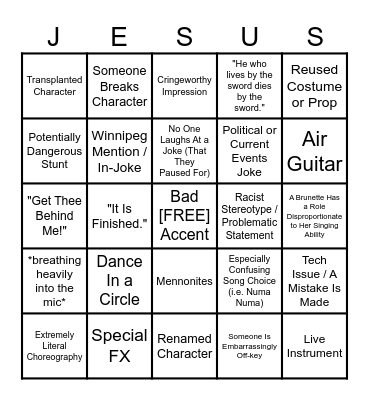 The ULTIMATE Church of The Rock Easter Plays Bingo | Works for Every Play! (Playtested) 5x5 or 6x6 Bingo Card