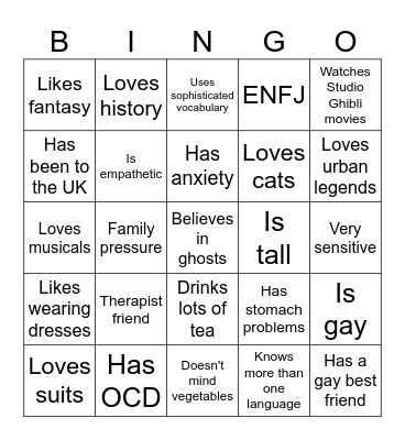 Fu Bingo Card