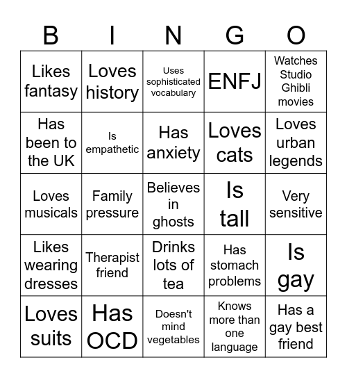 Fu Bingo Card