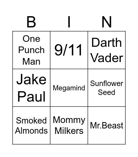 InfiniteCraft Bingo Card