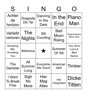 Spoarke Singo 2024 Bingo Card