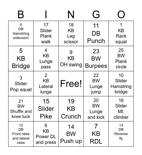 ISPORT Bingo Card