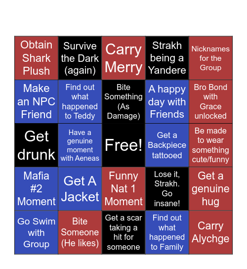 Strakh Bingo Card