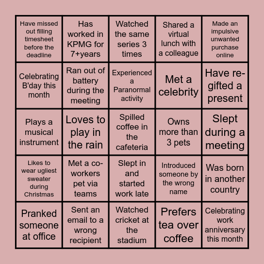 BINGO Card