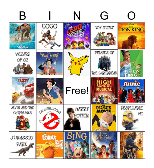 Movie Music Bingo 2024 Bingo Card