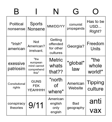 MURICA YEAHHH Bingo Card