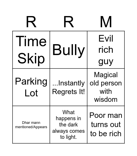 Dhar Mann Bingo Card