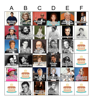 April Birthdays! Bingo Card