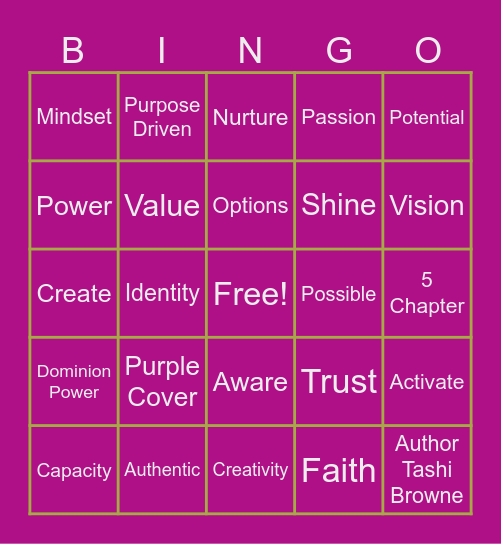 STIFLE THOSE LIMITATIONS Bingo Card