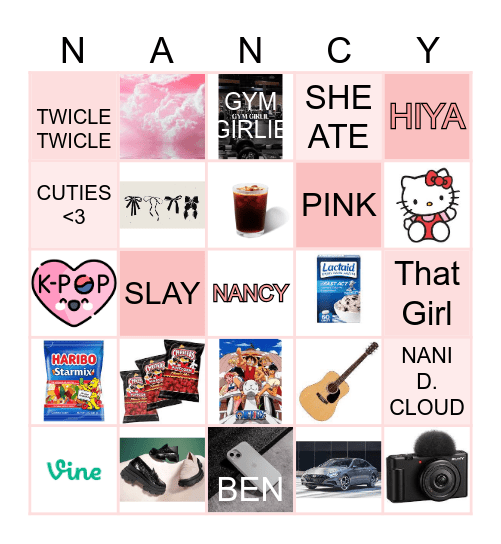 NANCY'S 25 Bingo Card
