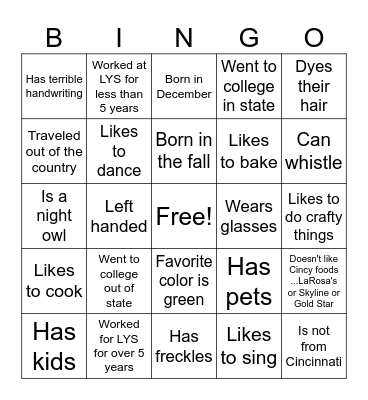 Bingo Card