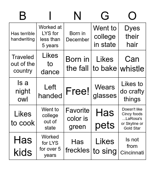 Bingo Card